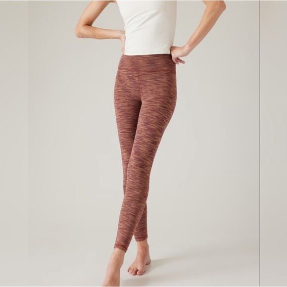 Athleta Transcend Textured 7/8 Tight Leggings Nova Dye Brown Women’s Size Large - Picture 1 of 11